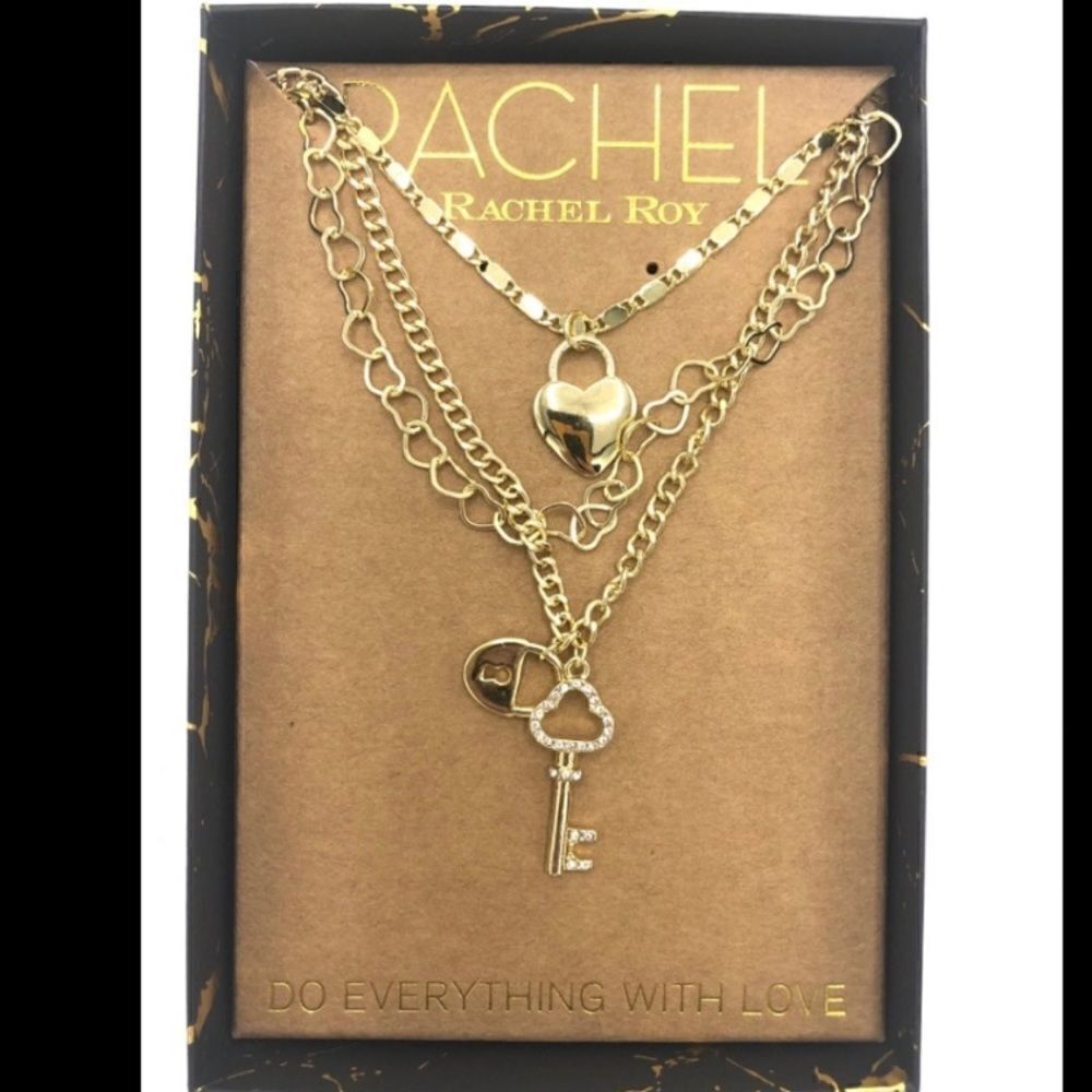 Rachel Roy necklaces boxed new gold and zirconia material